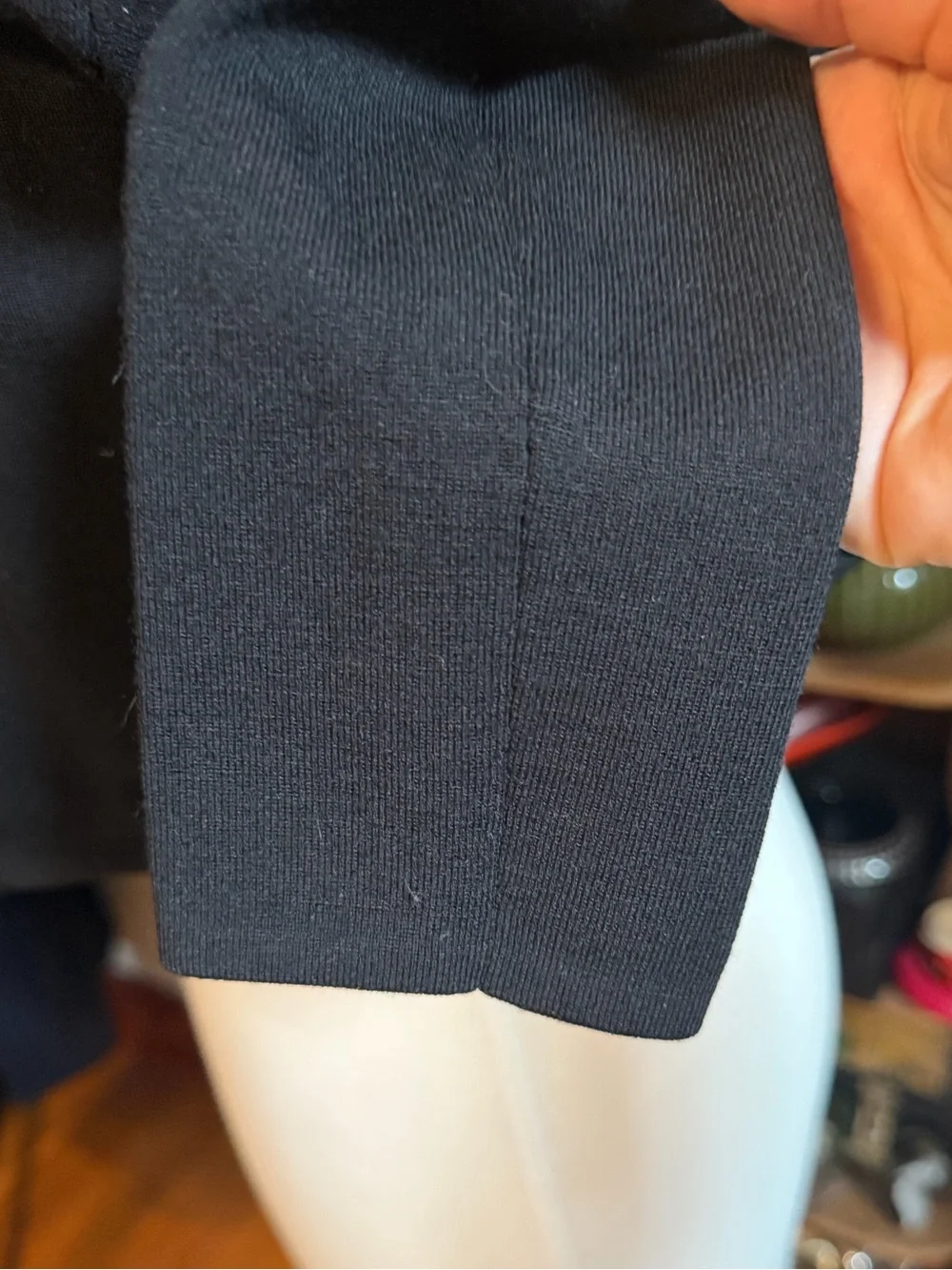 Helmet Lang Black Compact Wool Blend Neck Raglan Sleeve Mock Turtleneck Sz Small